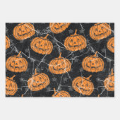 Happy Halloween Pumpkin Ghost Pattern Geschenkpapier Set (Vorderseite 2)
