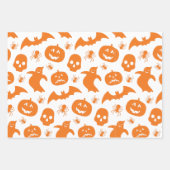 Happy Halloween Pumpkin Ghost Pattern Geschenkpapier Set (Vorderseite)