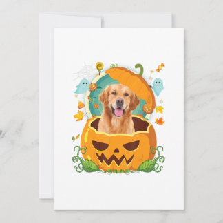 Happy Halloween Pumpkin Golden Retriever Dog Ankündigung