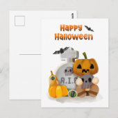 Happy Halloween Pumpkin Head RIP Postkarte (Vorne/Hinten)