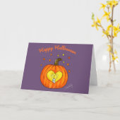 Happy Halloween Pumpkin Heart Karte (Gelbe Blume)