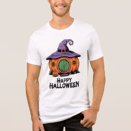 Happy Halloween Pumpkin Hütte & Hexenhut Roof Tri-Blend Shirt