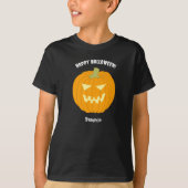 Happy Halloween Pumpkin Individuelle Name Kinder T T-Shirt (Vorderseite)