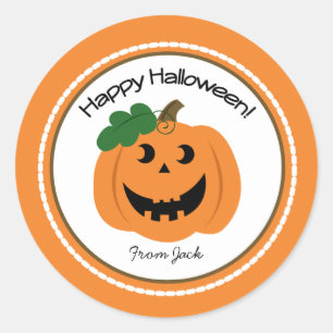Happy Halloween Pumpkin Jackolantern Gefallen Stic Runder Aufkleber