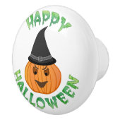 "HAPPY HALLOWEEN" PUMPKIN KERAMIKKNAUF (Rechts)