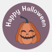 Happy Halloween Pumpkin Label Sticker (Vorderseite)