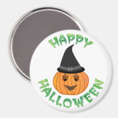 "HAPPY HALLOWEEN" PUMPKIN MAGNET (Vorderseite/Rückseite)