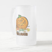 Happy Halloween Pumpkin Mattglas Bierglas (Vorderseite Links)