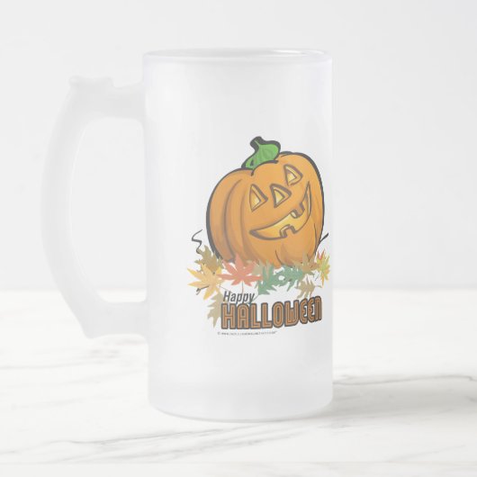 Happy Halloween Pumpkin Mattglas Bierglas (Links)