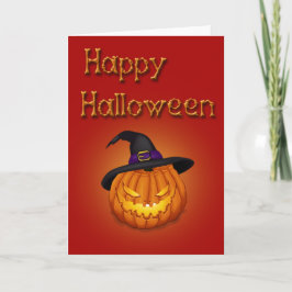 Happy Halloween Pumpkin mit Hut Karte