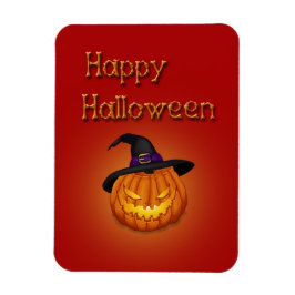 Happy Halloween Pumpkin mit Hut Magnet