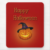 Happy Halloween Pumpkin mit Hut Mousepad (Vorne)
