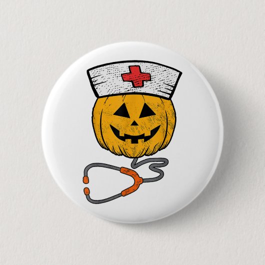 Happy Halloween Pumpkin Nurse Nursing Funny Hallow Button (Vorderseite)