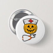 Happy Halloween Pumpkin Nurse Nursing Funny Hallow Button (Vorne & Hinten)