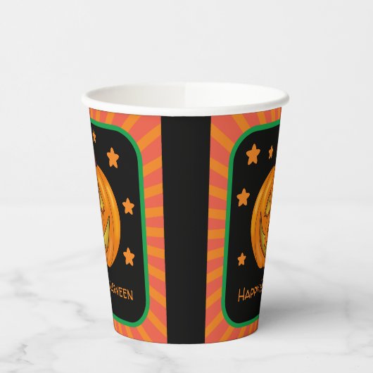 Happy Halloween Pumpkin Pappbecher (Links)