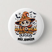 Happy Halloween - Pumpkin Patch Orange Black Button (Vorderseite)