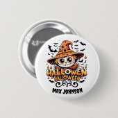Happy Halloween - Pumpkin Patch Orange Black Button (Vorne & Hinten)