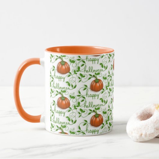 Happy Halloween Pumpkin Patch Tasse (Mit Donut)