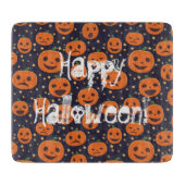Happy Halloween Pumpkin Pattern Jack-o-Lantern Schneidebrett (Vorderseite)