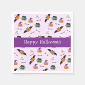 Happy Halloween Pumpkin Pattern Lila Serviette (Vorderseite)