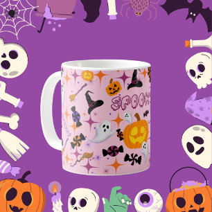 Happy Halloween Pumpkin Pink Festive Tasse