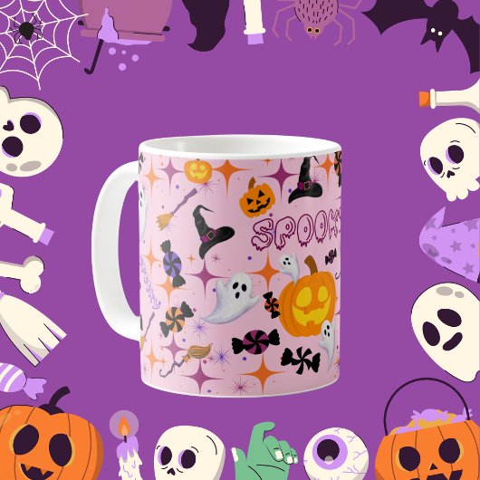 Happy Halloween Pumpkin Pink Festive Tasse
