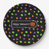 Happy Halloween Pumpkin Polka Dot Pappteller (Vorderseite)