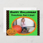 Happy Halloween Pumpkin Post Card - Fügen Sie Ihr Postkarte (Vorne/Hinten)