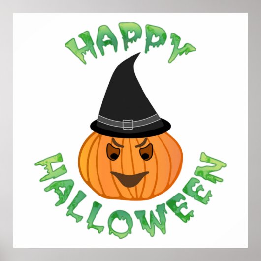 "HAPPY HALLOWEEN" PUMPKIN POSTER (Vorne)