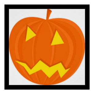"HAPPY HALLOWEEN" PUMPKIN POSTER