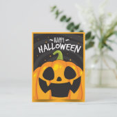 Happy Halloween Pumpkin Postkarte (Stehend Vorderseite)