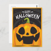 Happy Halloween Pumpkin Postkarte (Vorne/Hinten)