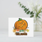 Happy Halloween Pumpkin Postkarte (Stehend Vorderseite)