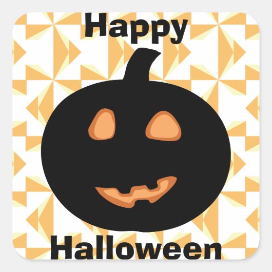 Happy Halloween Pumpkin Quadratischer Aufkleber (Vorderseite)