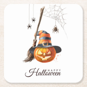 Happy Halloween Pumpkin Rechteckiger Pappuntersetzer