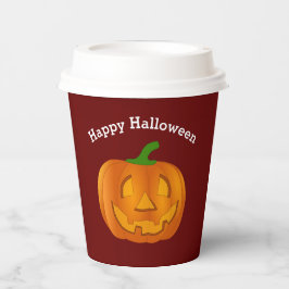 Happy Halloween Pumpkin Red Paper Cup Pappbecher