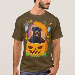 Happy Halloween Pumpkin Rottweiler Hund Hexe Niedl T-Shirt