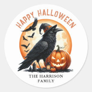Happy Halloween Pumpkin Round Stickers