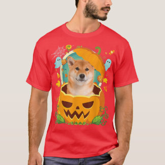 Happy Halloween Pumpkin Shiba Inu Hund Hexe Niedli T-Shirt