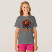 Happy Halloween Pumpkin Smashing Through T-Shirt (Vorne ganz)