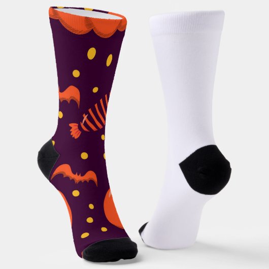 Happy Halloween Pumpkin Socken (Gewinkelt)