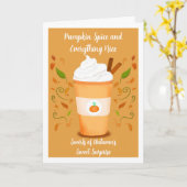 Happy Halloween Pumpkin Spice Latte Karte (Gelbe Blume)