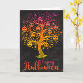 Happy Halloween Pumpkin Tree Karte (Gelbe Blume)