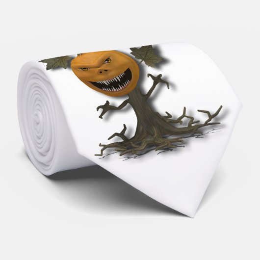 Happy Halloween Pumpkin Tree Krawatte (Gerollt)