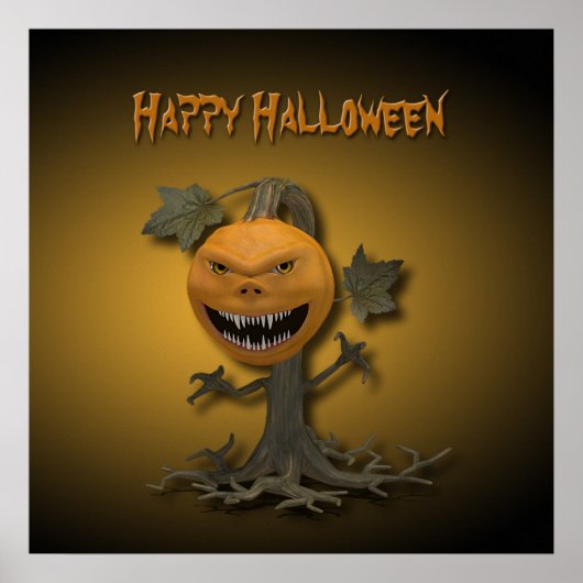 Happy Halloween Pumpkin Tree Poster (Vorne)