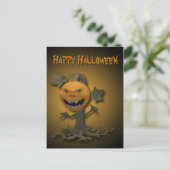 Happy Halloween Pumpkin Tree Postkarte (Stehend Vorderseite)