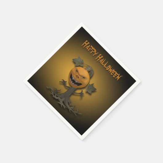 Happy Halloween Pumpkin Tree Serviette (Ecke)