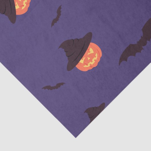 Happy Halloween Pumpkin und Fledermäuse Seidenpapier (Detail)
