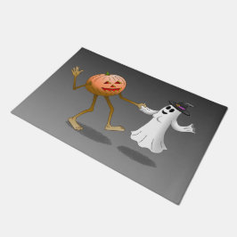 Happy Halloween Pumpkin und Ghost Fußmatte