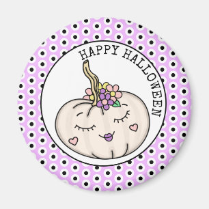 Happy Halloween Pumpkin und Polka Dots Magnet